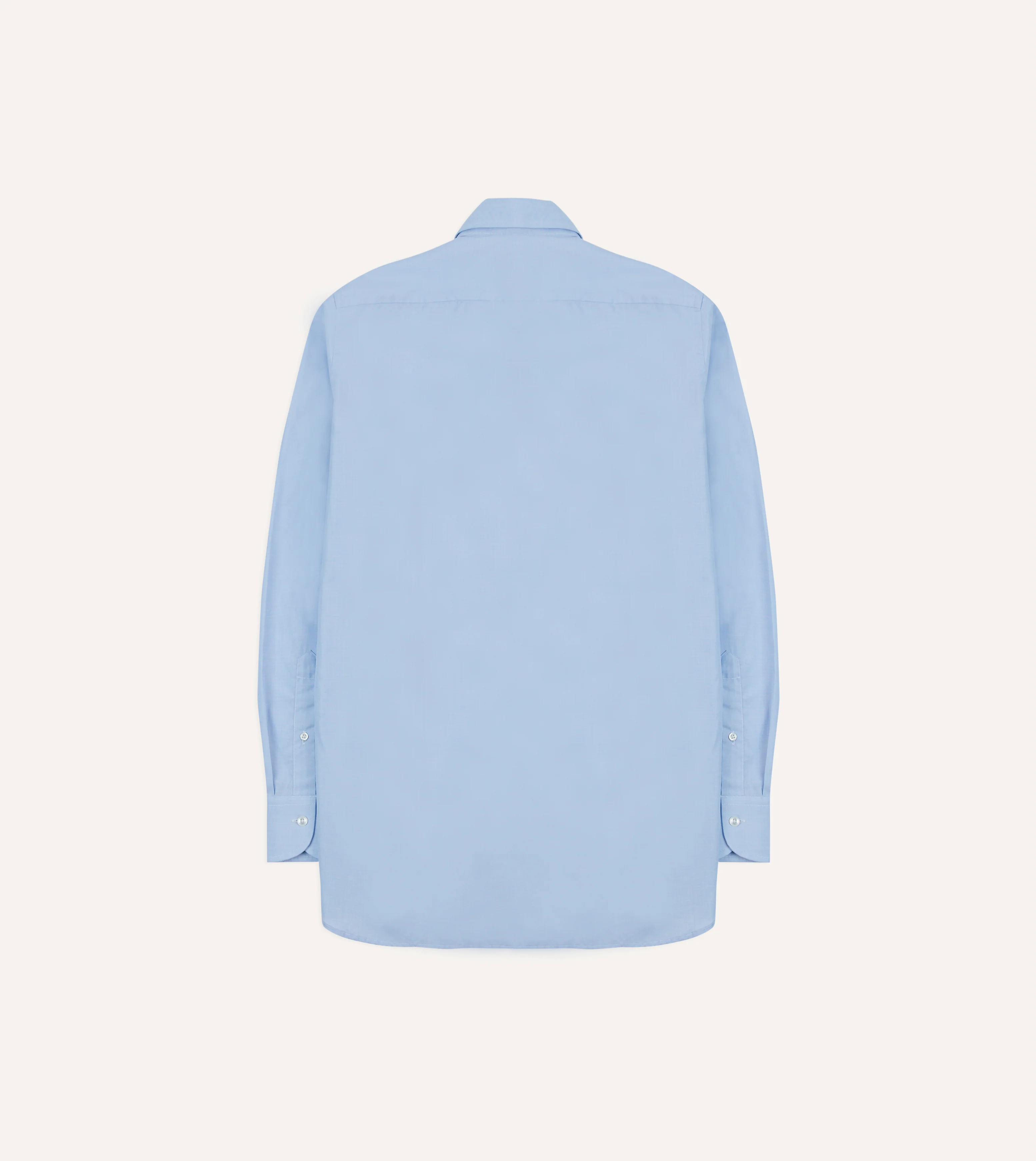 Sky Blue Cotton Spread Collar End-on-End Poplin Shirt - Image 5