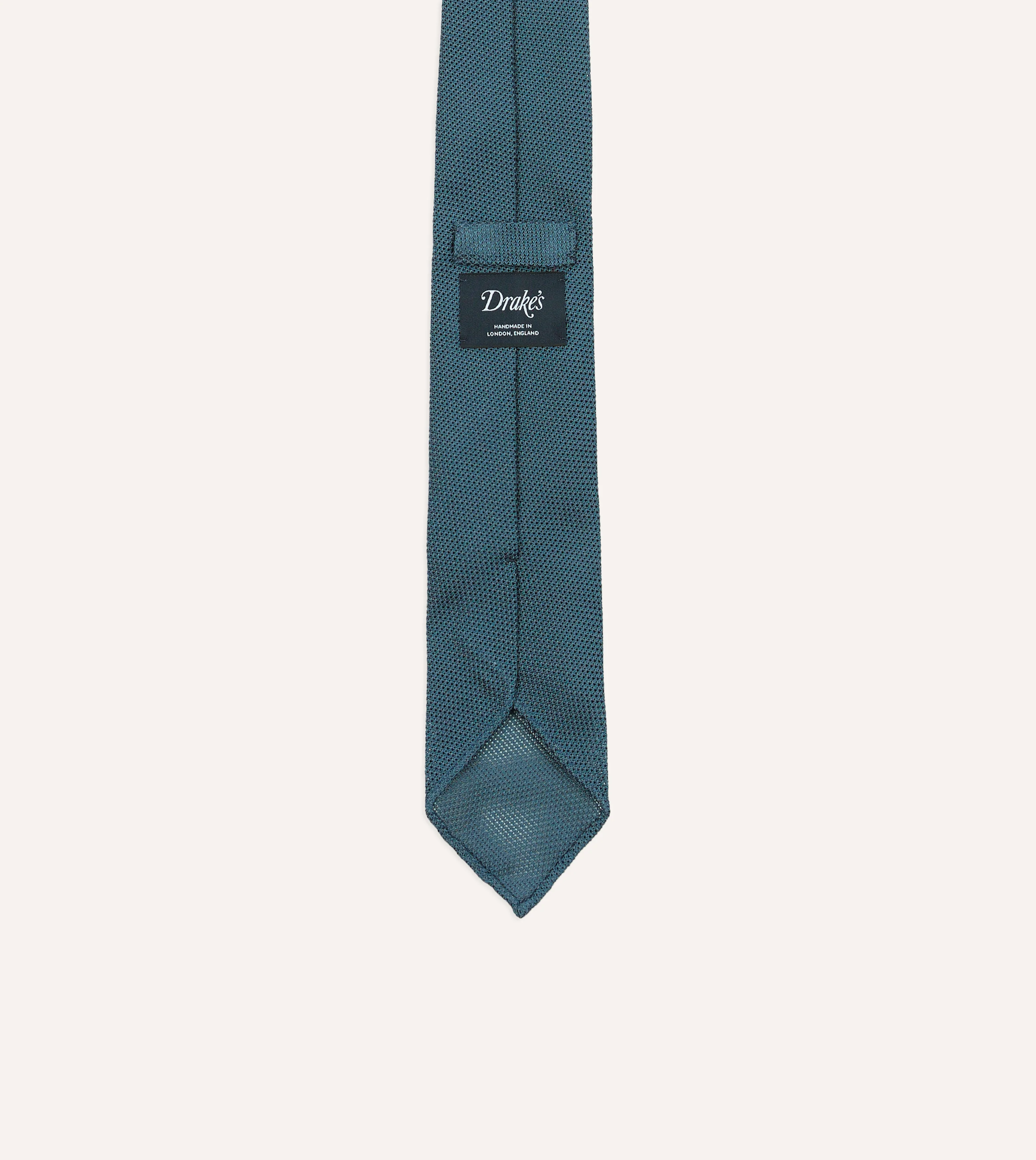 Sky Blue Fine Woven Grenadine Silk Hand Rolled Tie - Image 3