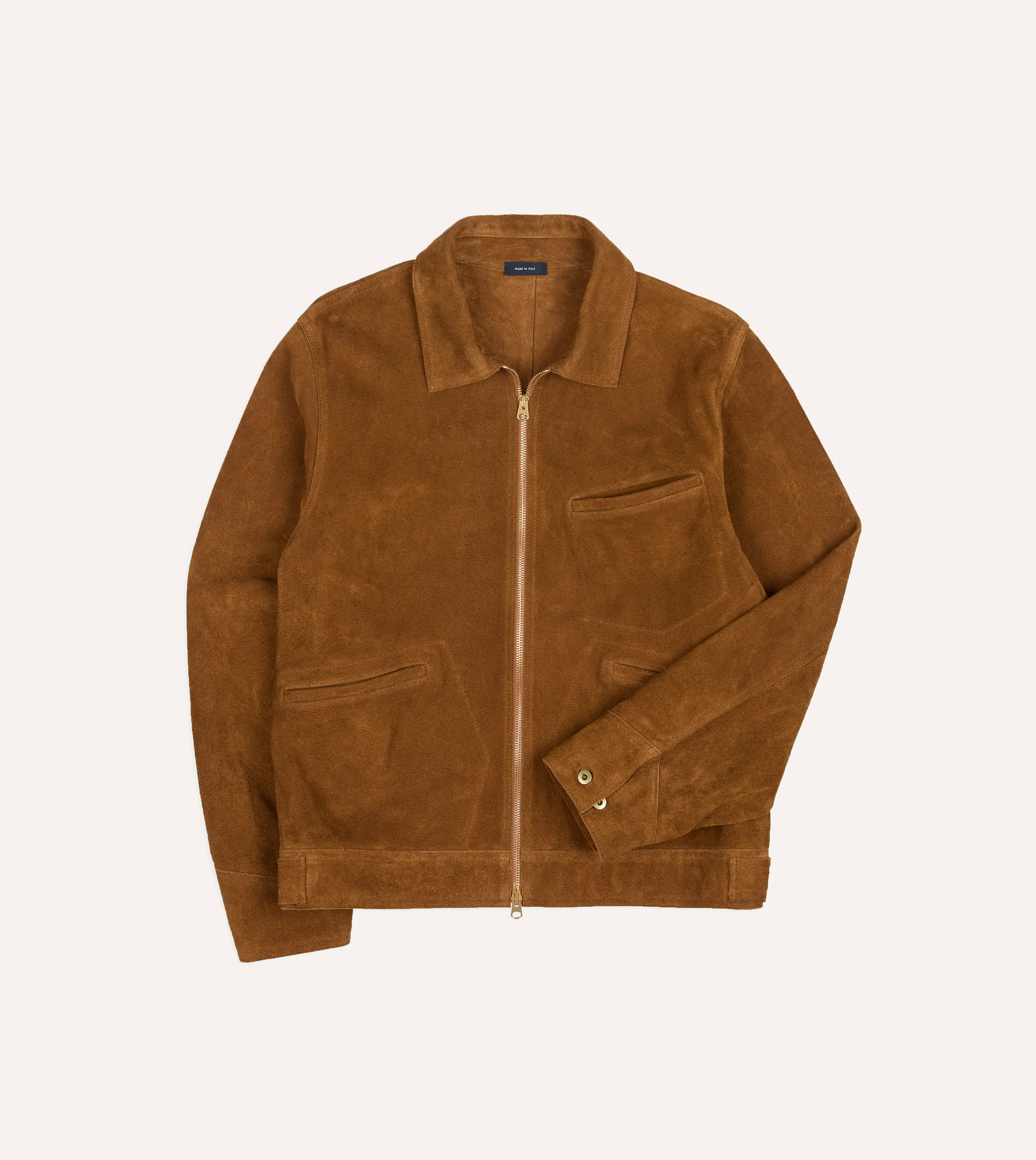 Snuff Raw Suede Blouson Jacket - Image 3