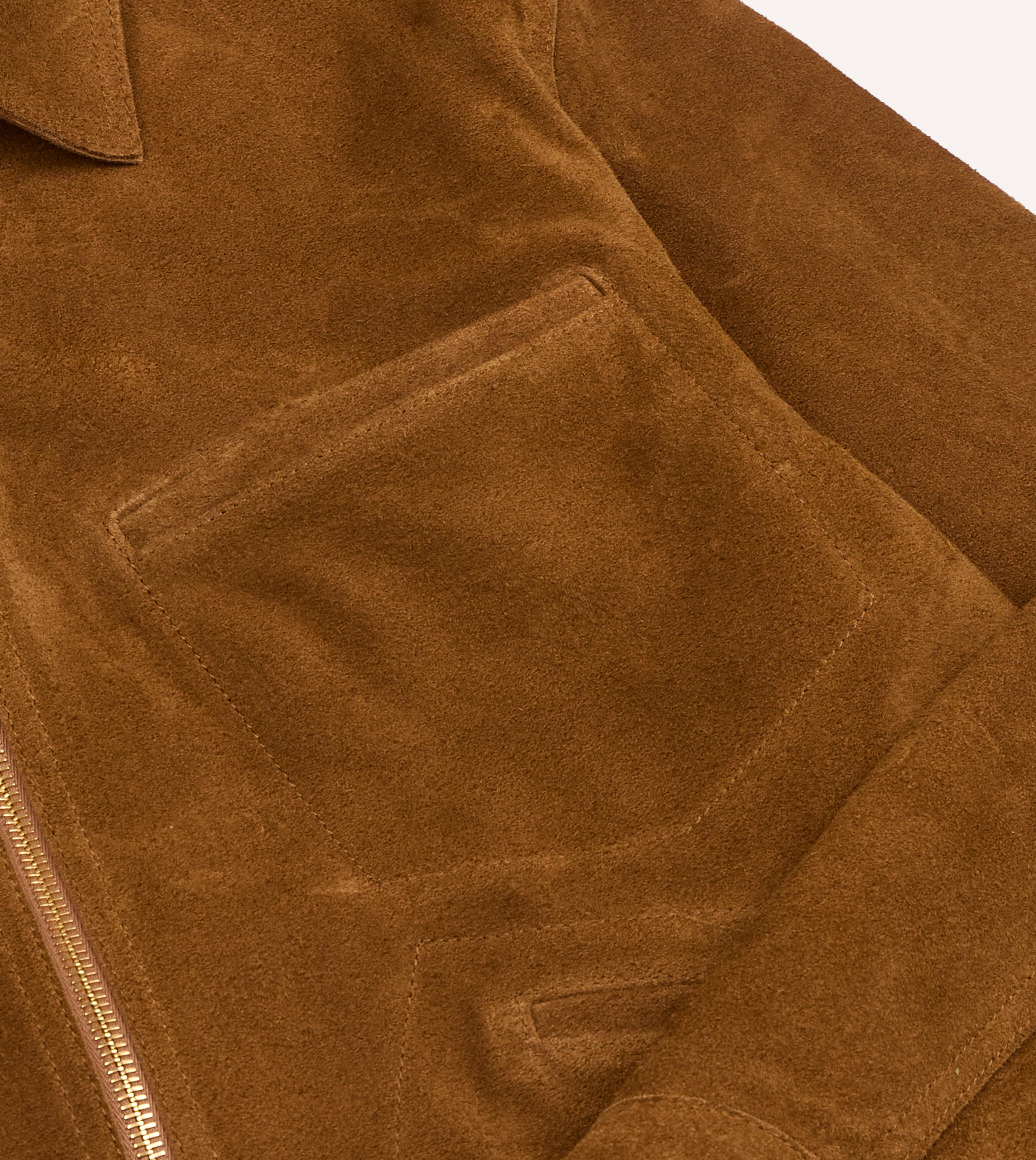 Snuff Raw Suede Blouson Jacket - Image 6