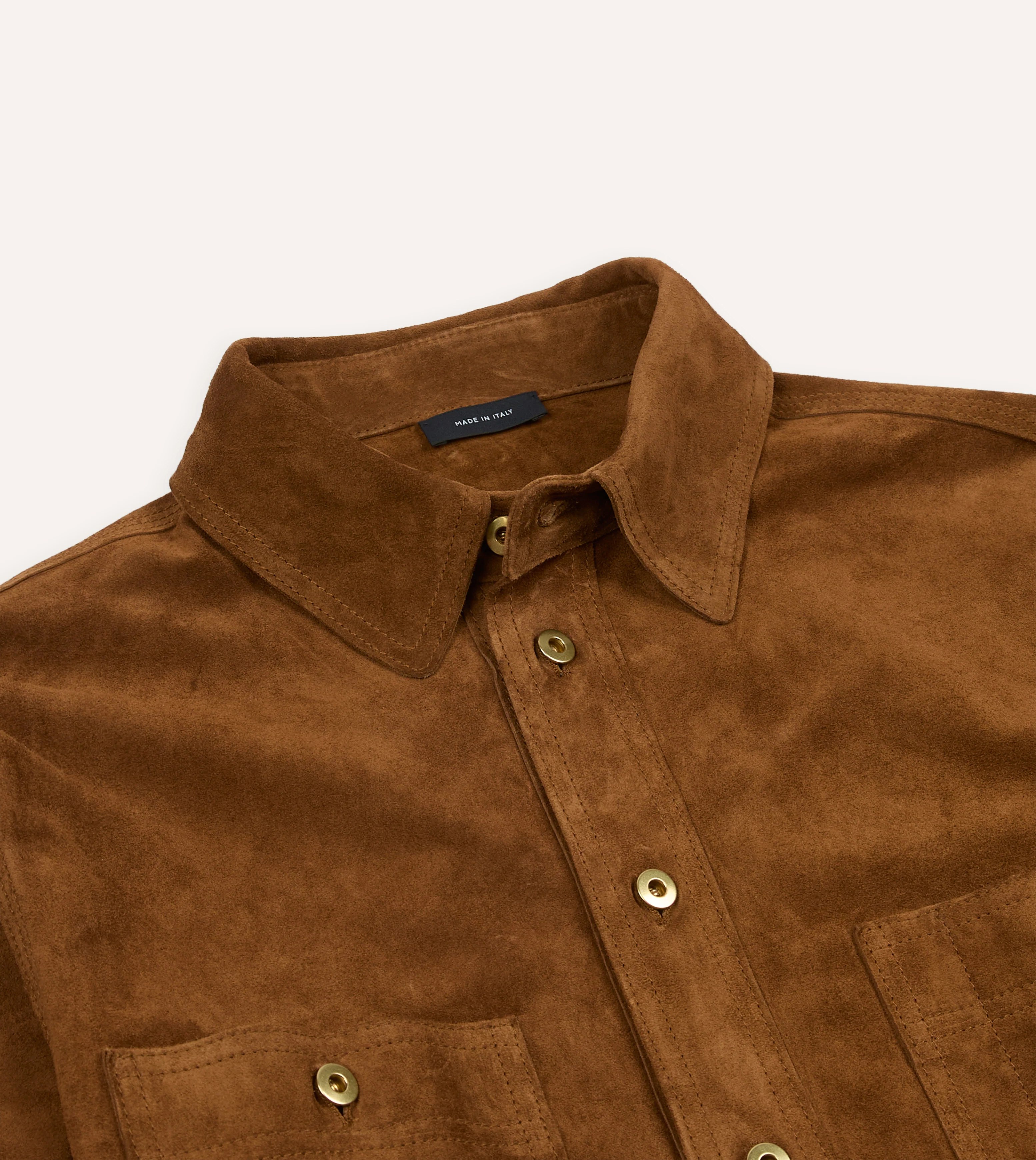 Tobacco Raw Suede Overshirt - Image 4
