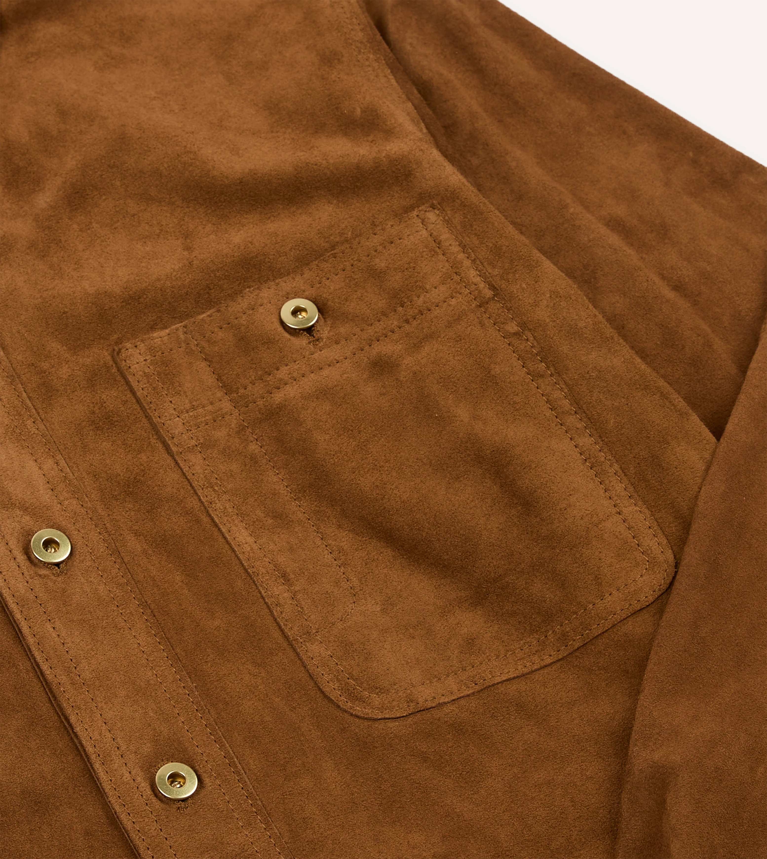 Tobacco Raw Suede Overshirt - Image 5