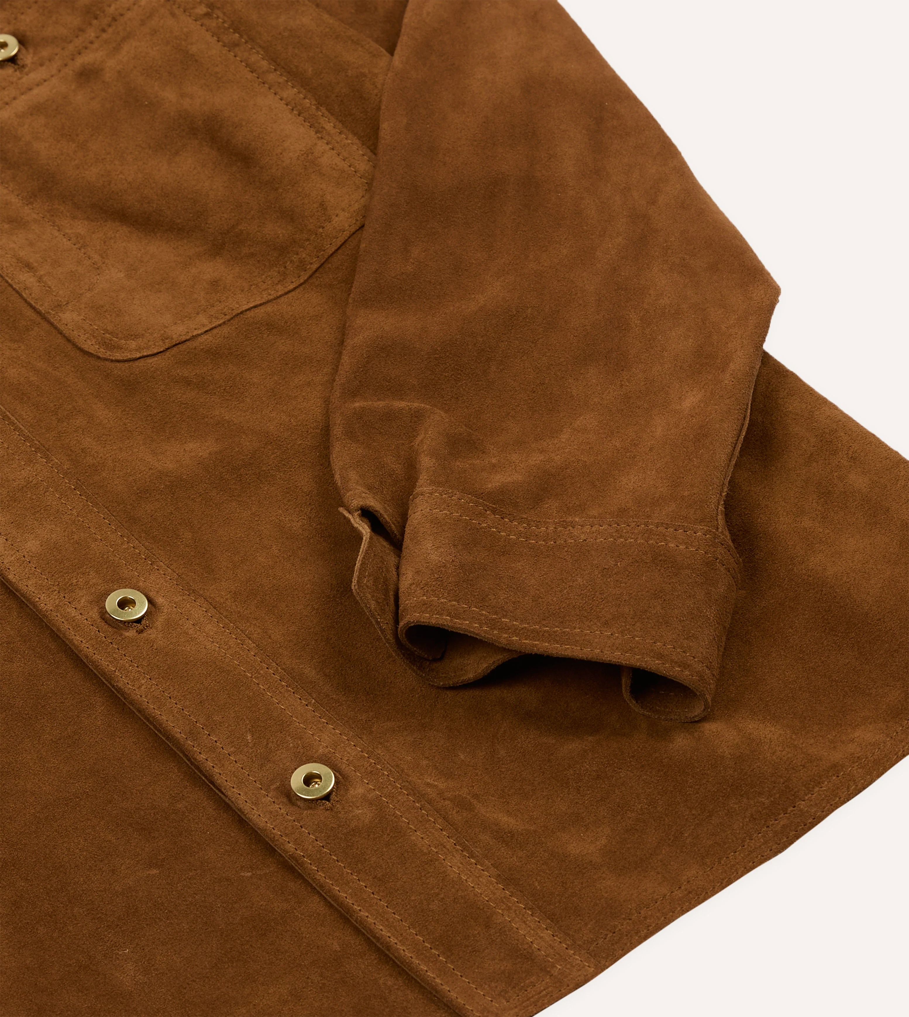 Tobacco Raw Suede Overshirt - Image 6