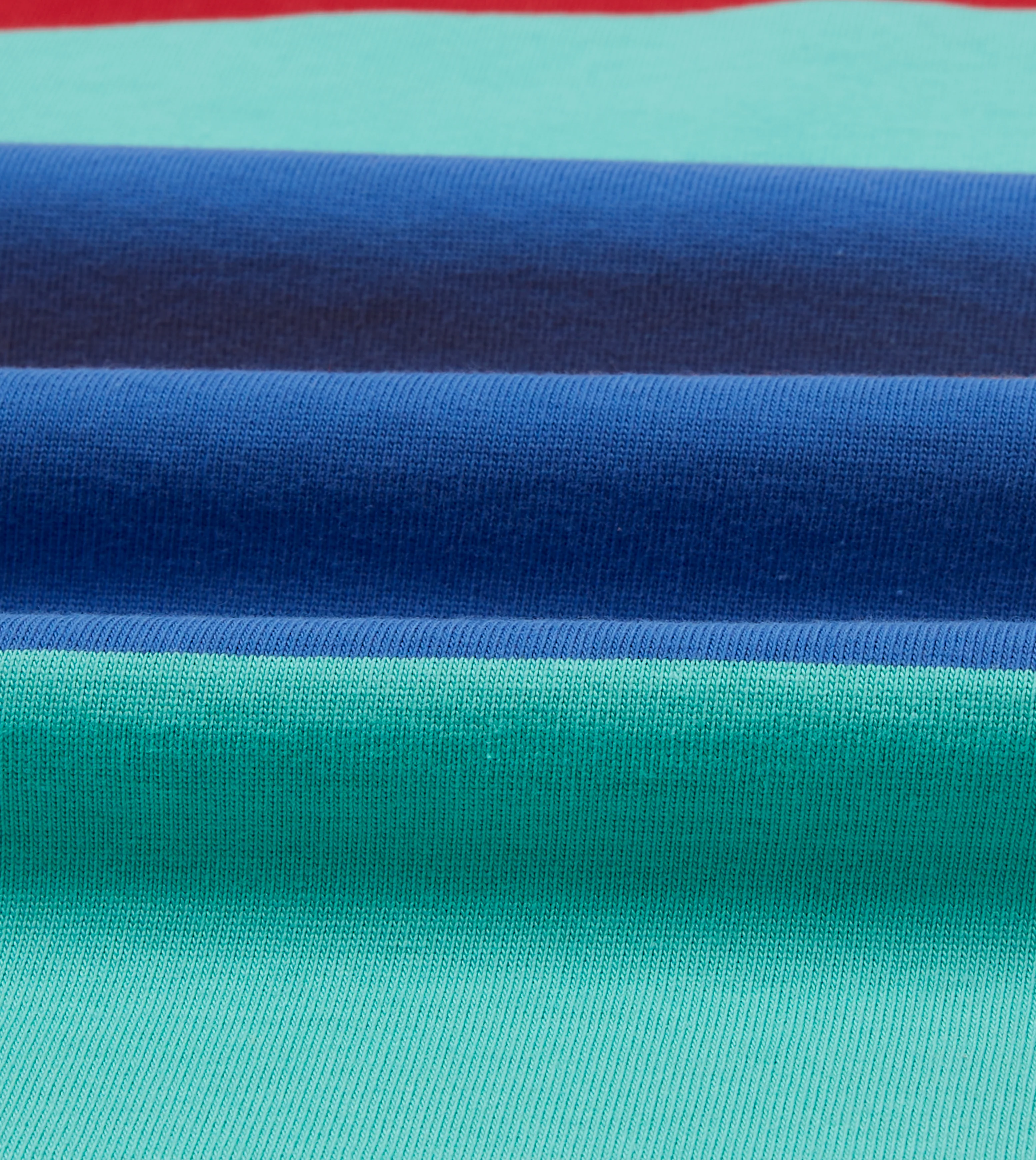 Turquoise, Yellow, Blue and Red Multi Stripe Cotton Rugby Shirt - Image 2