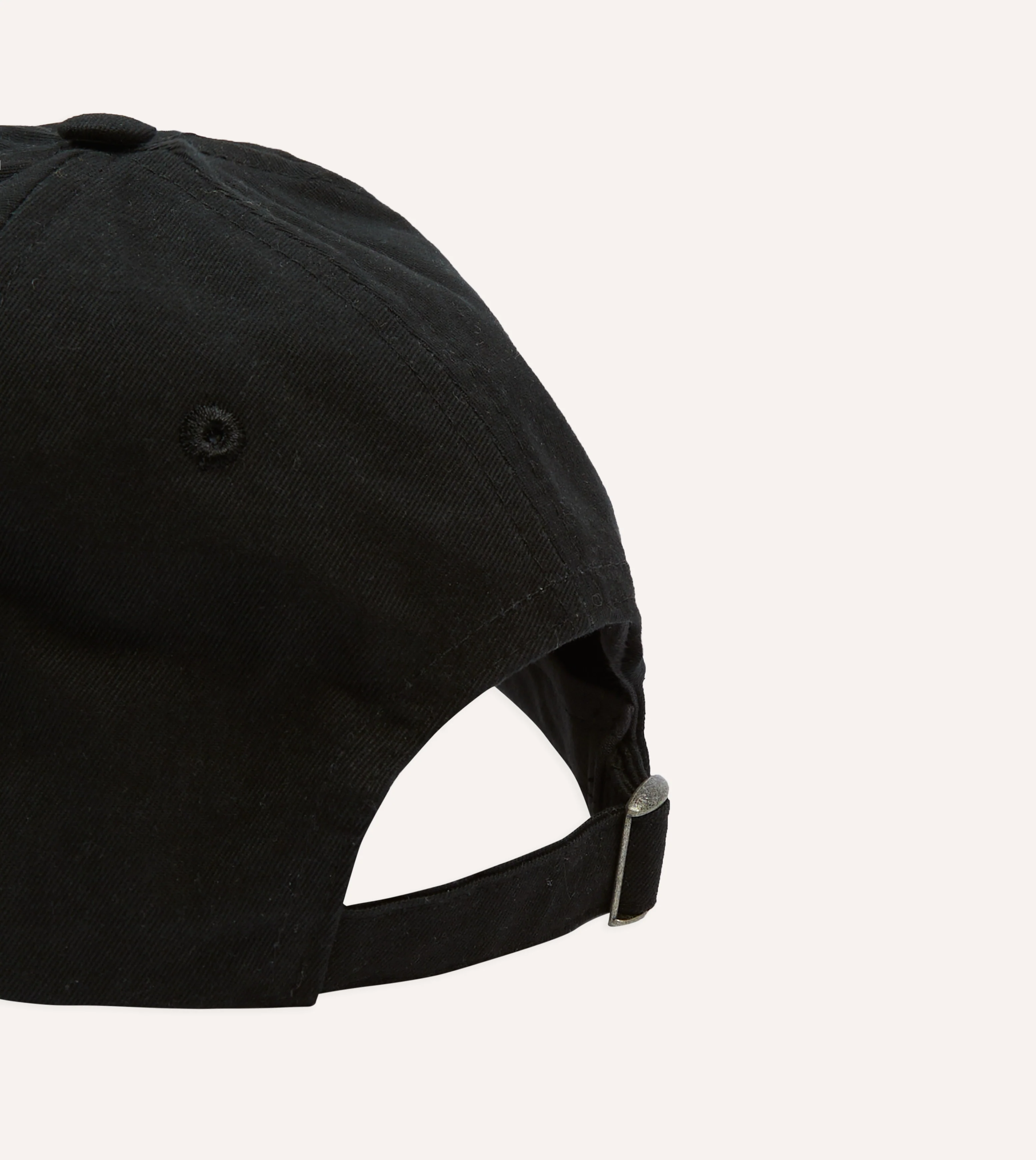Washed Black Flower Emblem Cotton Baseball Cap - Image 2