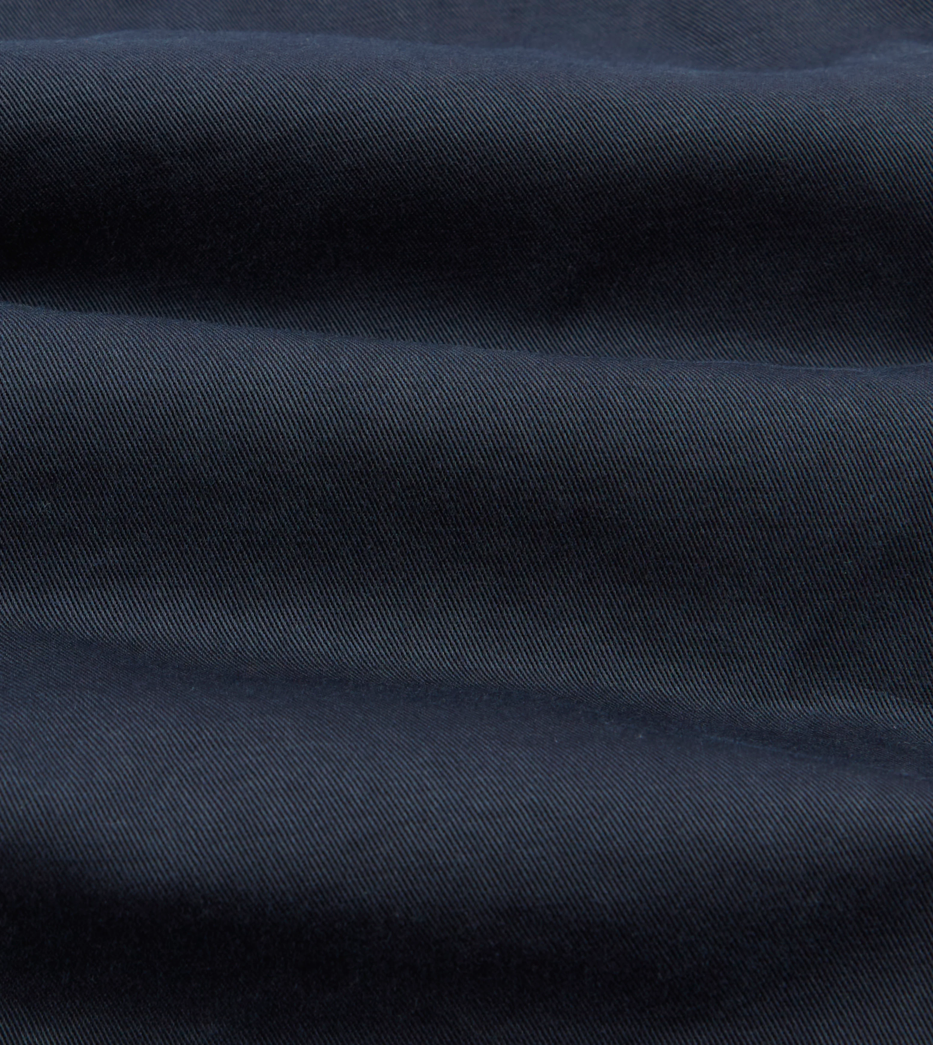 Washed Navy Cotton Twill Single-Pleat Shorts - Image 2