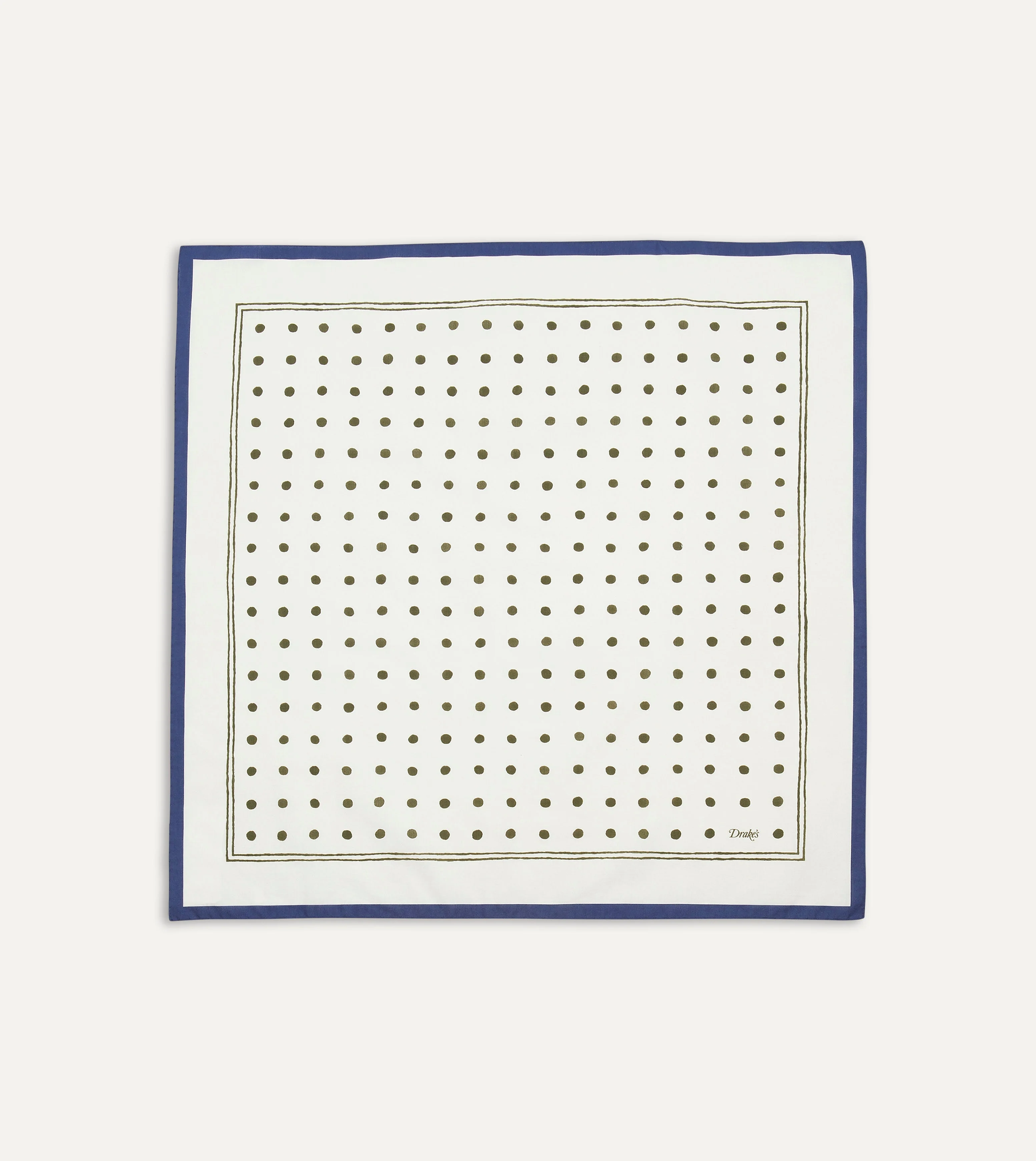 White and Green Polka Dot Print Bandana