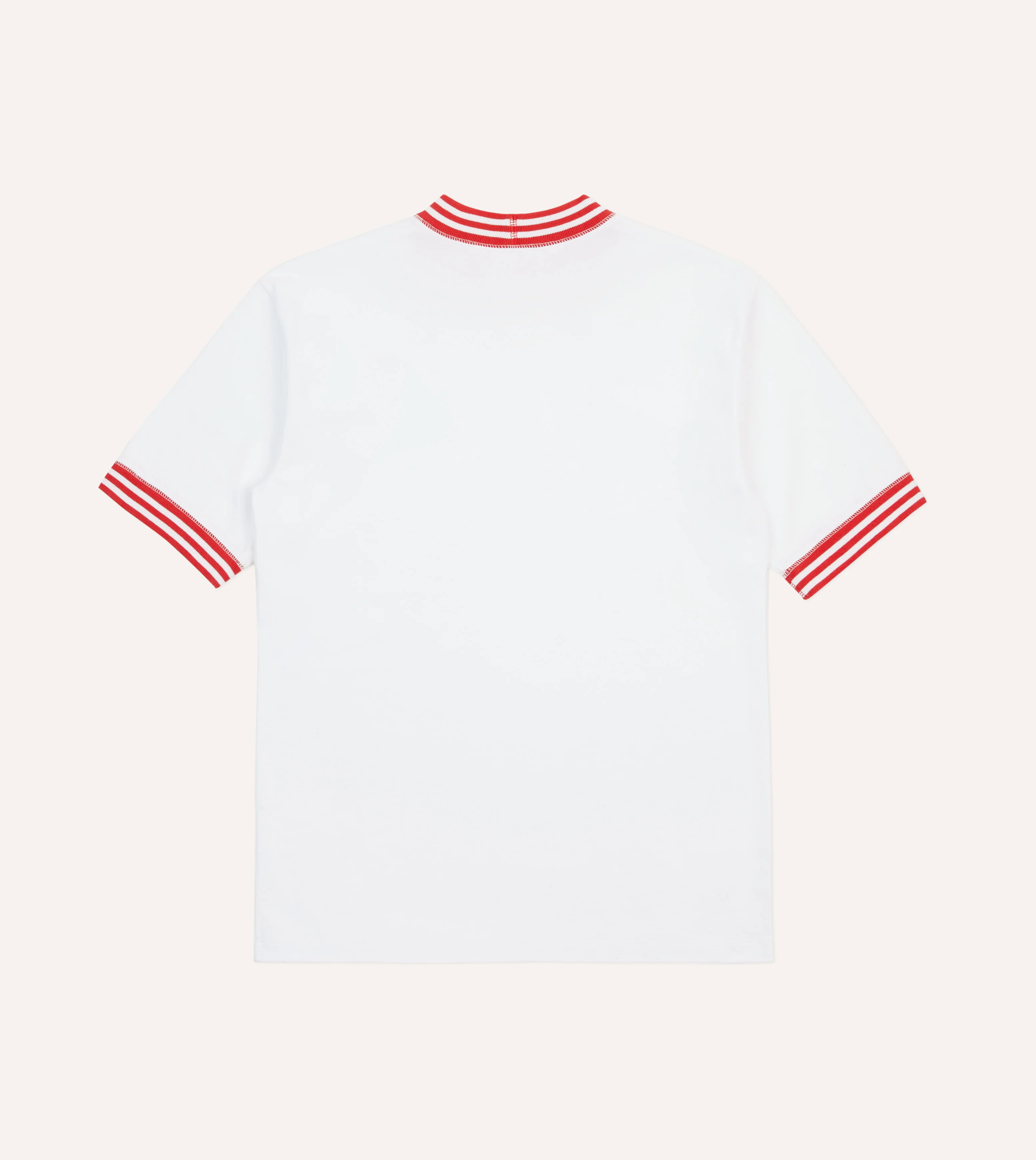 White and Red Tipped Ringer T-Shirt - Image 4