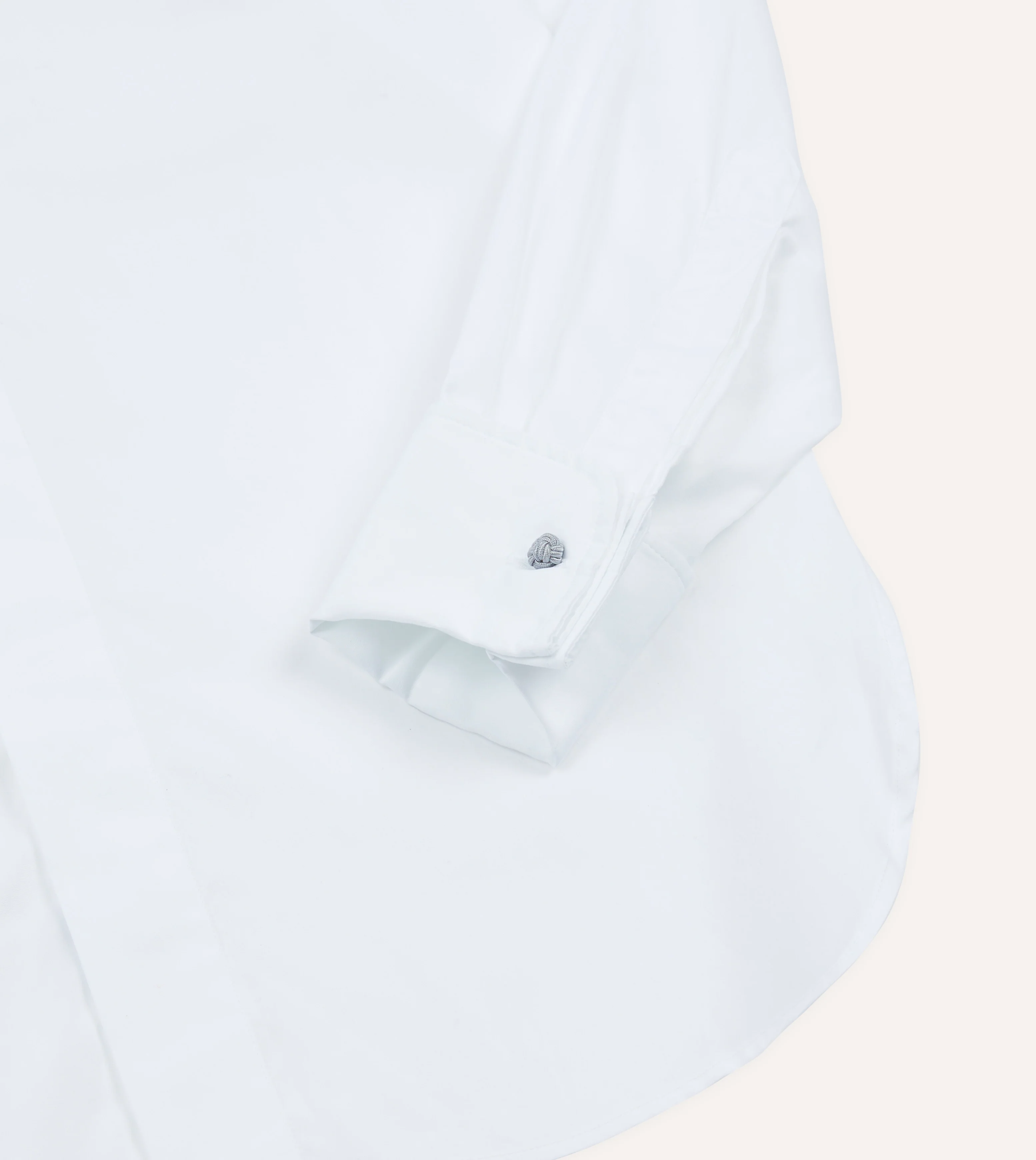 White Cotton Long Point Collar Dinner Shirt - Image 4