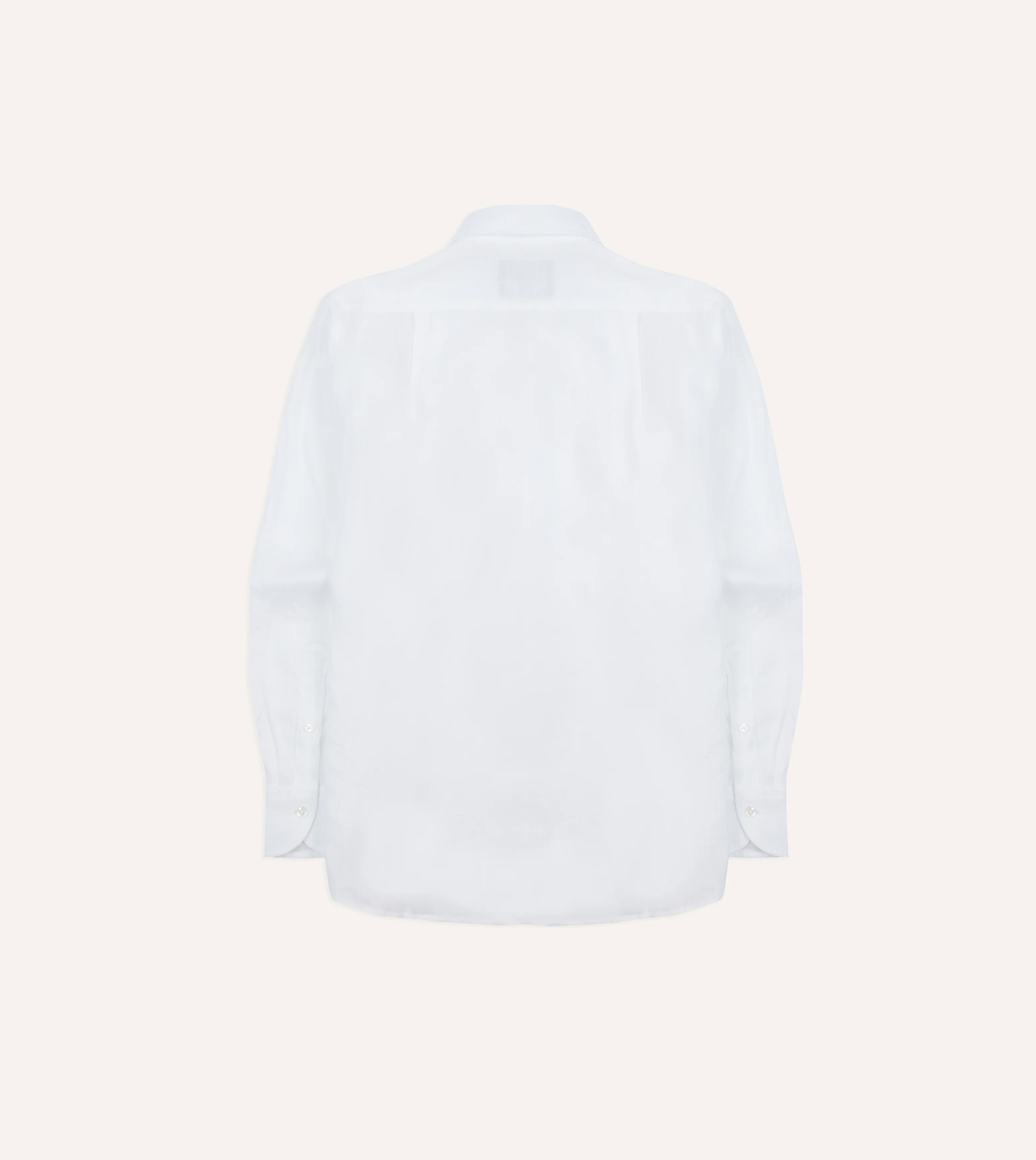White Linen Spread Collar Shirt - Image 6
