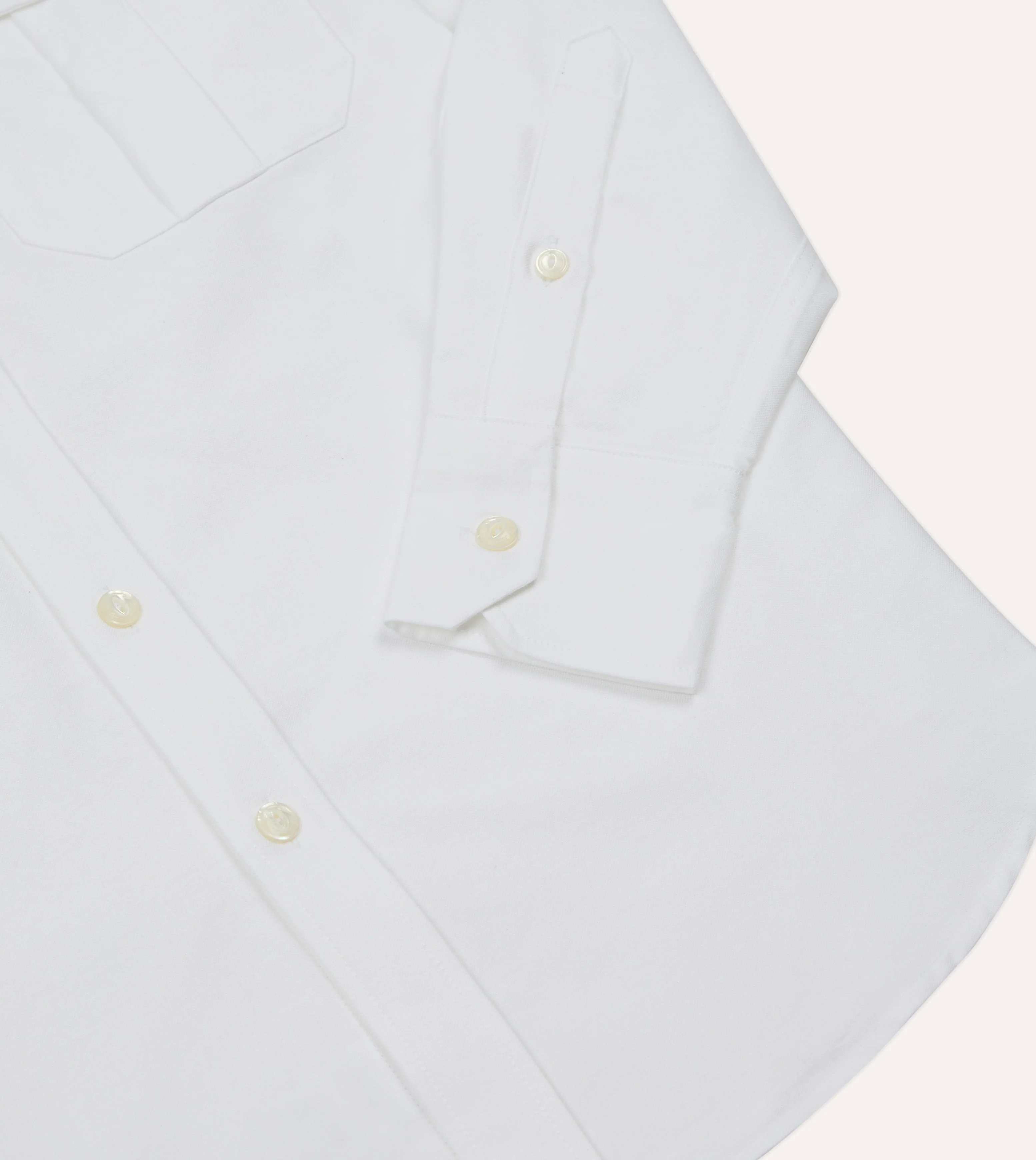 White Oxford Cotton Military Shirt - Image 5