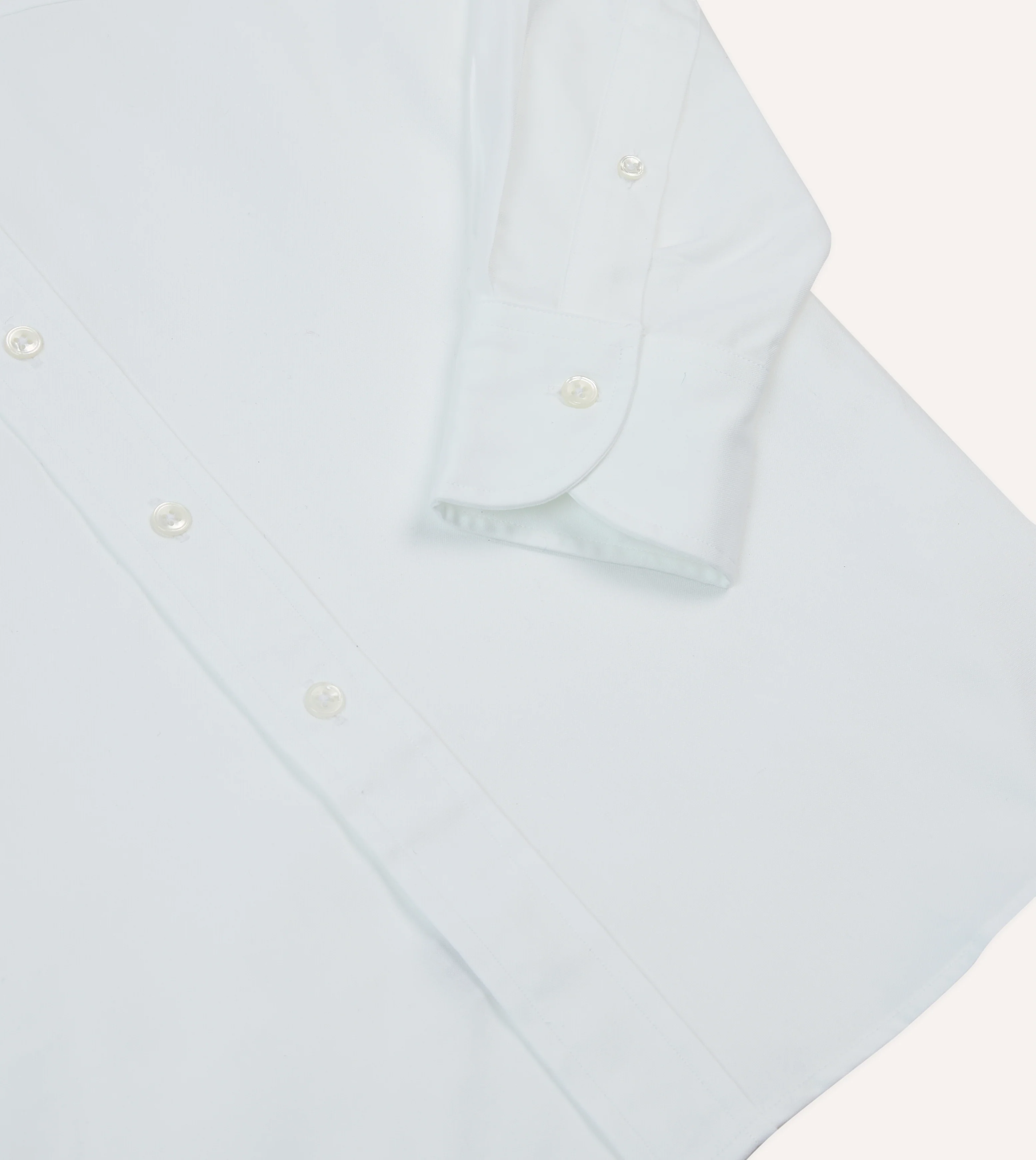 White Pinpoint Oxford Cotton Cloth Button-Down Shirt - Image 5