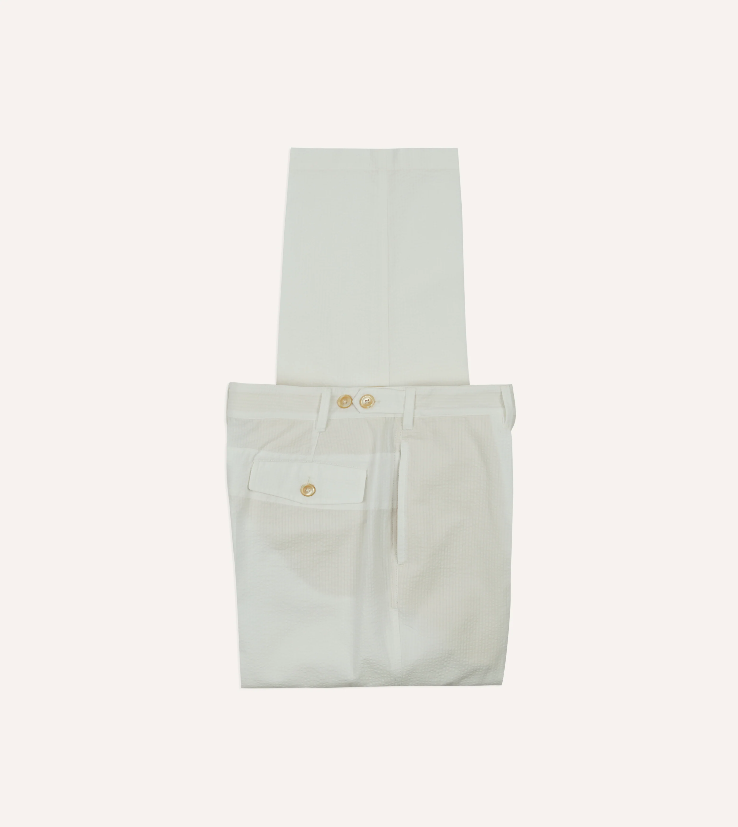 White Seersucker Games Trousers