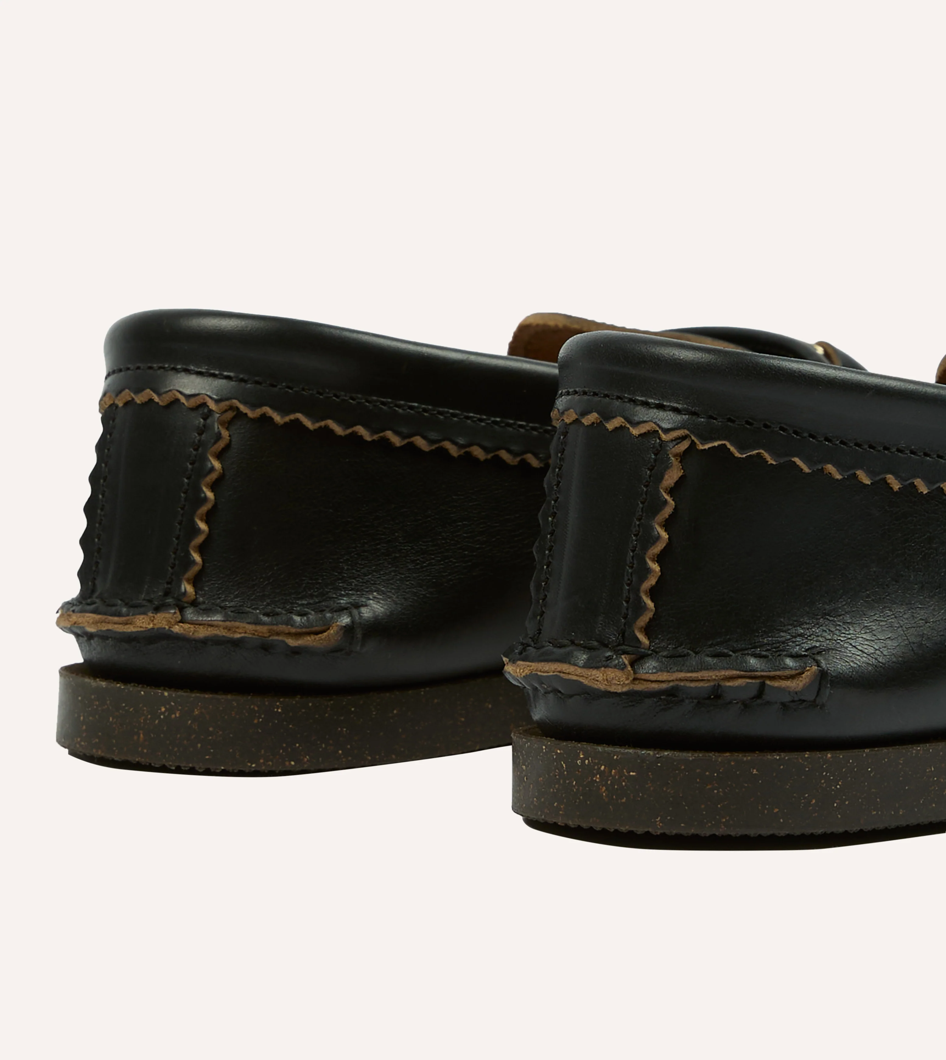 Yuketen Black Leather Bit Loafer with Camp Sole - Image 5