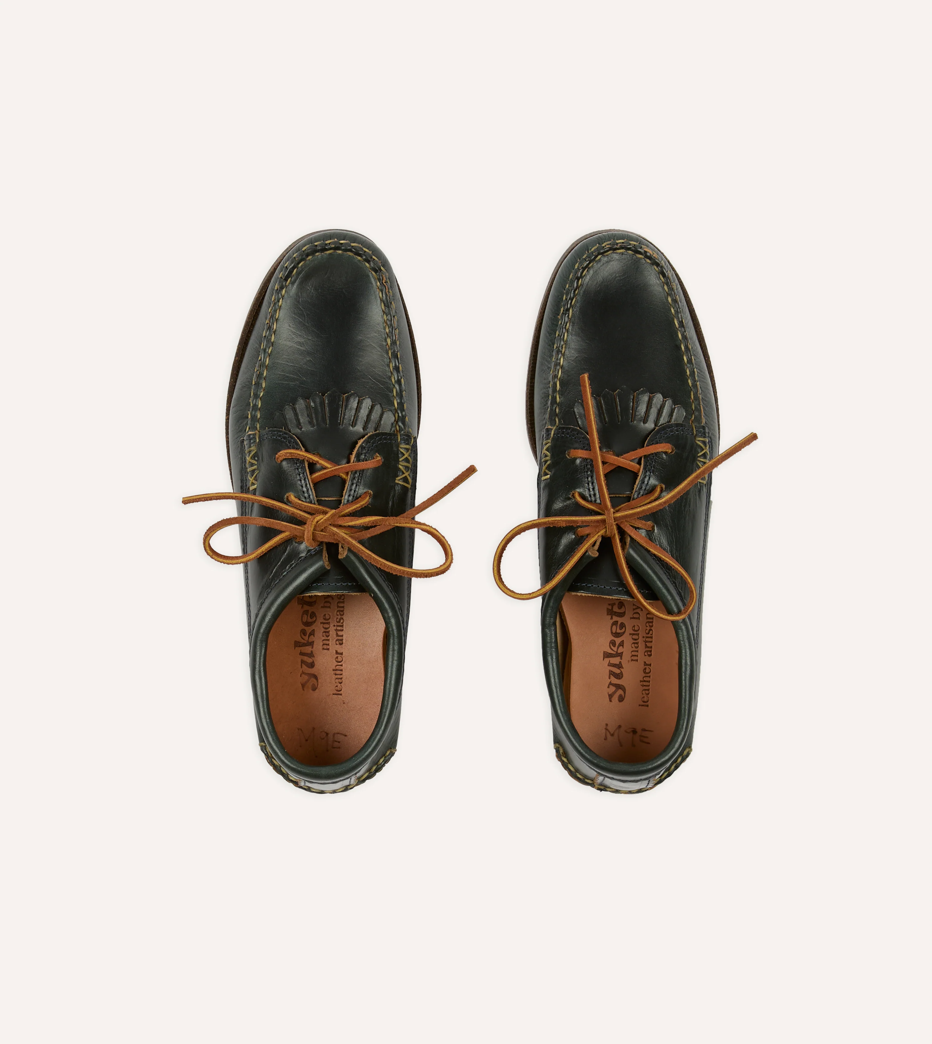 Yuketen Navy Kiltie Blucher with Camp Sole - Image 4